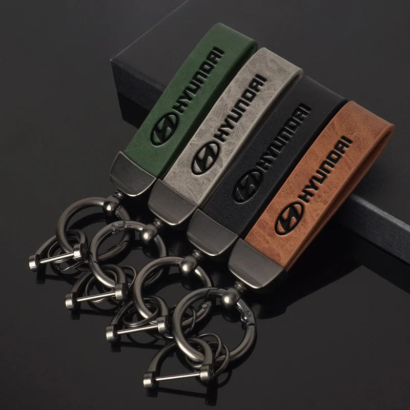 Leather Keychain for Hyundai
