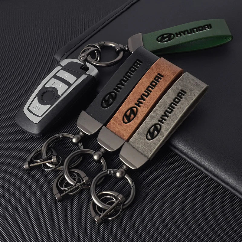 Leather Keychain for Hyundai