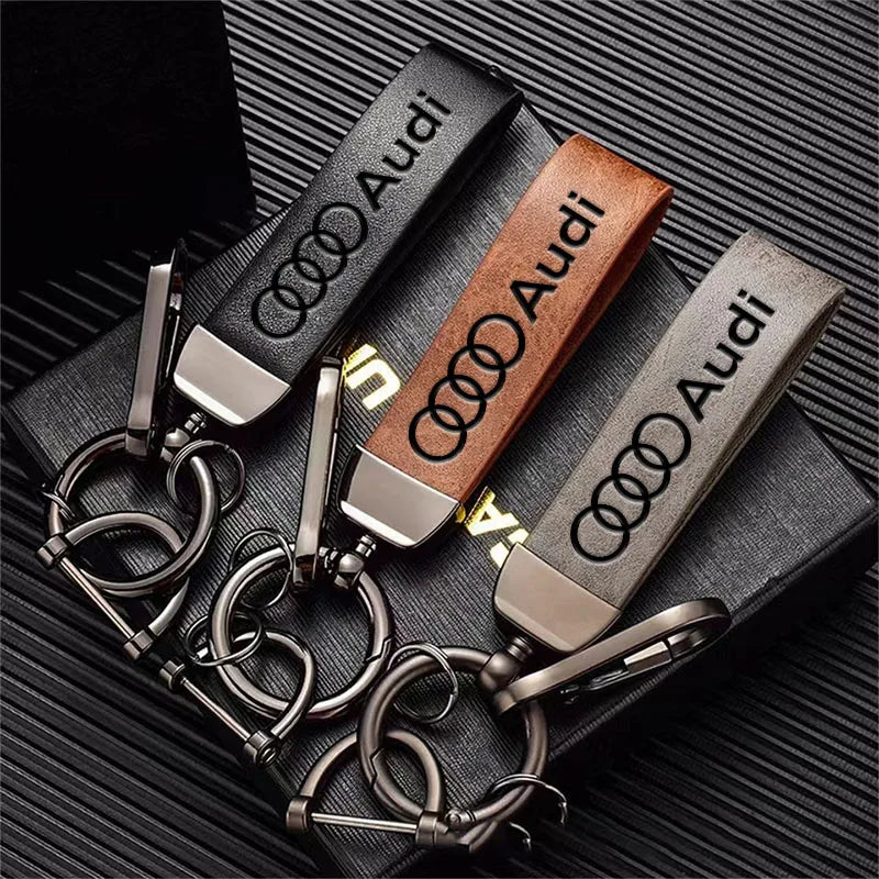 Leather Keychain for Audi