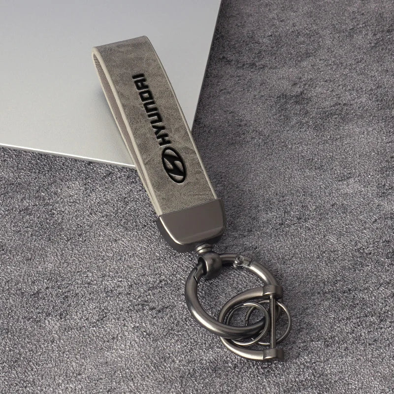 Leather Keychain for Hyundai