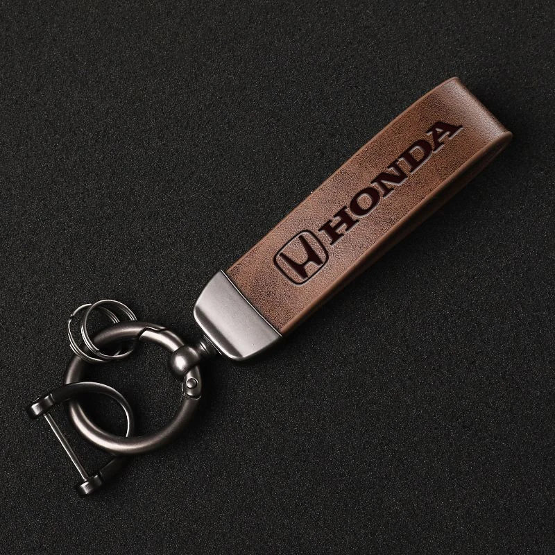 Leather Keychain for Honda