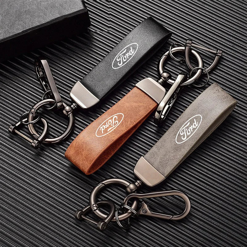 Leather Keychain for Ford