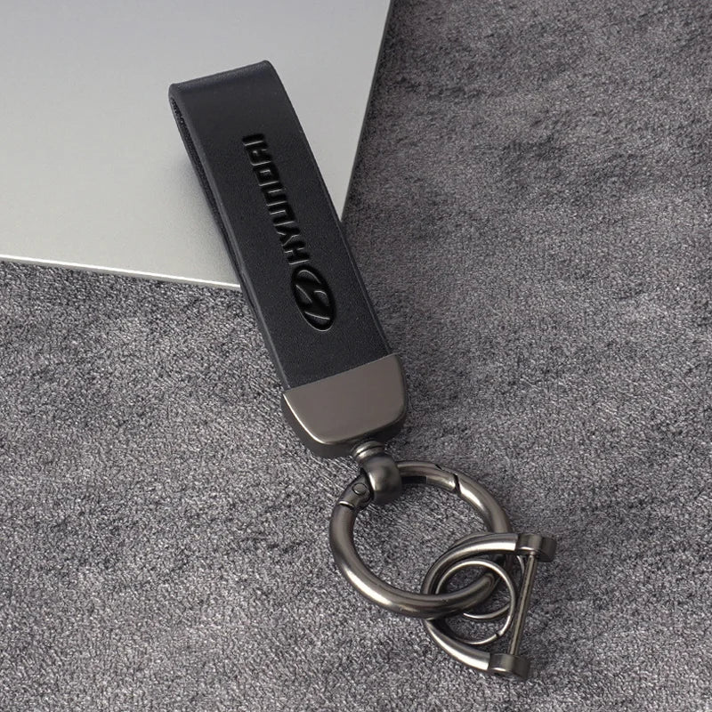 Leather Keychain for Hyundai