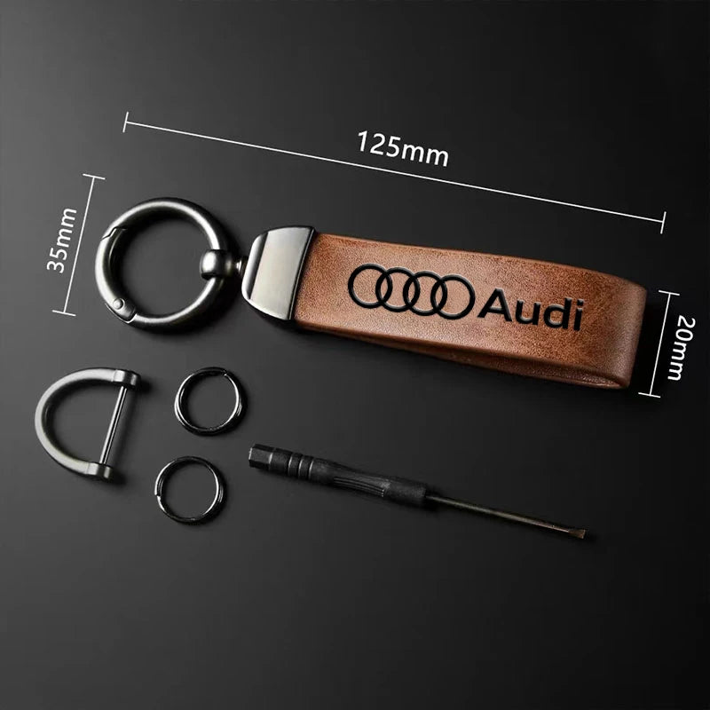 Leather Keychain for Audi