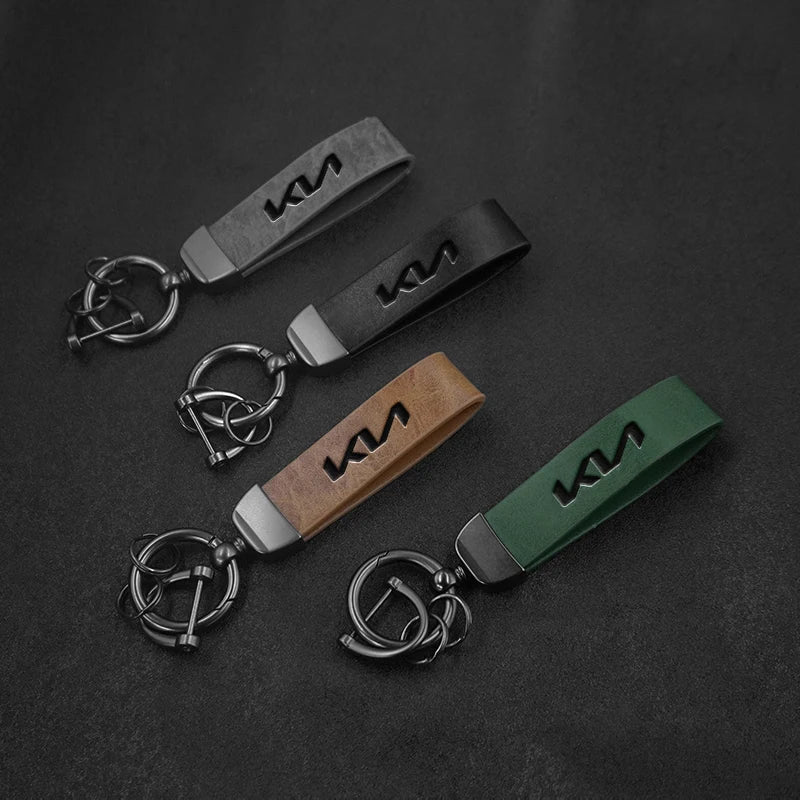 Leather Keychain for Kia
