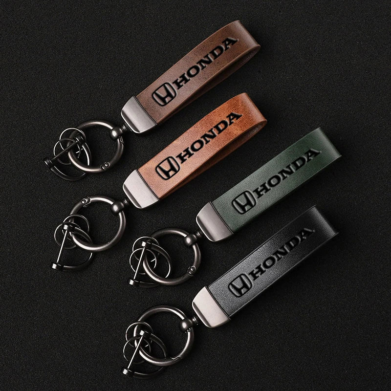 Leather Keychain for Honda