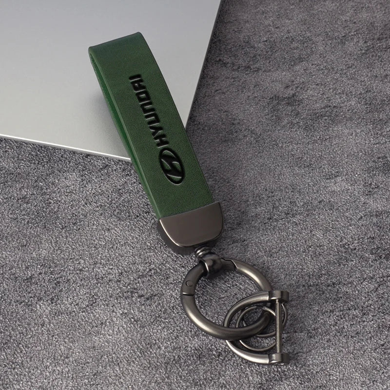 Leather Keychain for Hyundai
