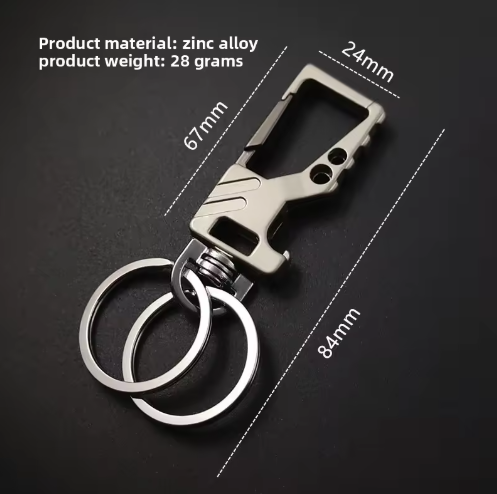 2 Pcs Metal Car Keychain