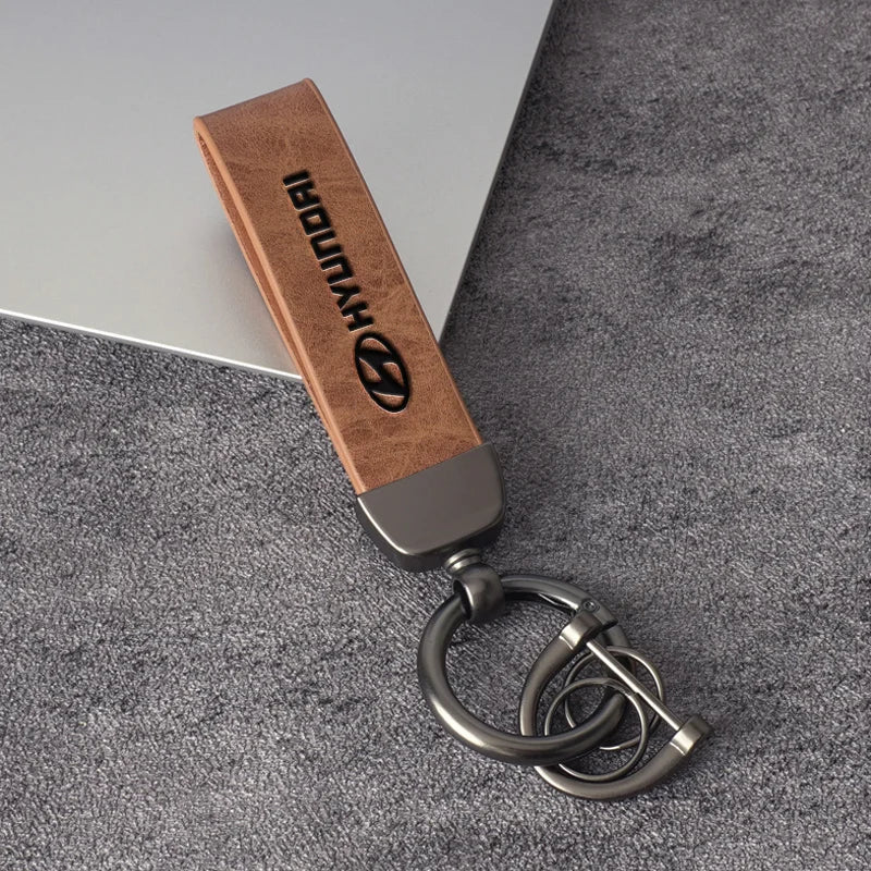 Leather Keychain for Hyundai