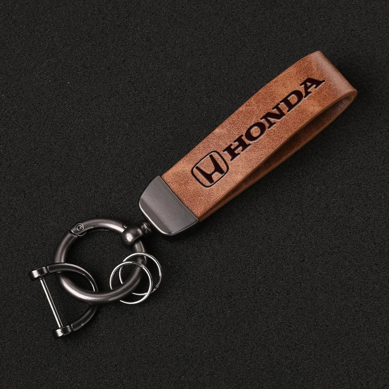 Leather Keychain for Honda